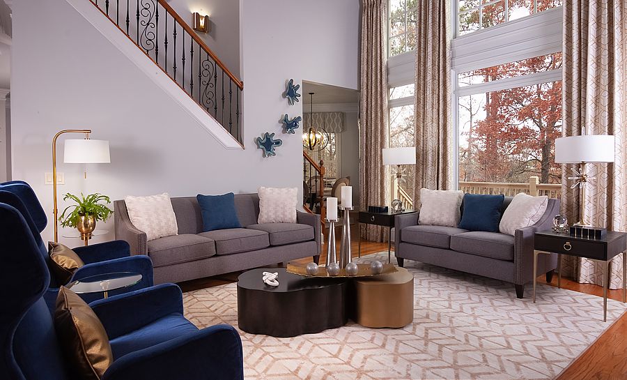Unusual shapes and color are a wonderful idea to add color to the center of the room.